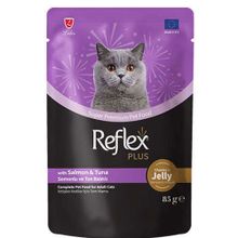 Reflex Plus 85 gr Jöle İçinde Somonlu ve Ton Balıklı Pouch Yetişkin Konserve Kedi Maması