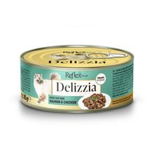 Reflex Plus Delizzia Sos İçinde Somonlu ve Tavuklu Parça Etli Yetişkin 85 gr Kedi Konservesi