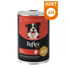 Reflex Plus Jöle İçinde Kuzu Etli 12x400 gr Yetişkin Konserve Köpek Maması