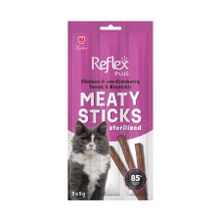Reflex Plus Tavuklu ve Kızılcıklı Çubuk Kısırlaştırılmış 3x5 gr Kedi Stick