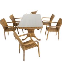 ReHome Peter 90x180 Rattan Masa Takımı