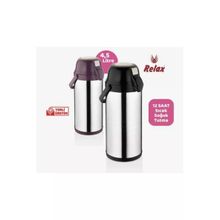 Relax 4,5 Litre Paslanmaz Çelik Termos Siyah Kapak (Teşhir)