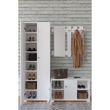 Remaks Queen Aynalı Vestiyer Ayakkabılık Portmanto Ve Duvar Askısı Beyaz / Beyaz