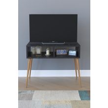 Remaks Retro Siyah Mermer Tv Sehpası