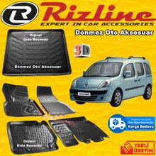 Renault Kangoo Combi 2008-2014 Siyah 3D Bagaj Havuzu