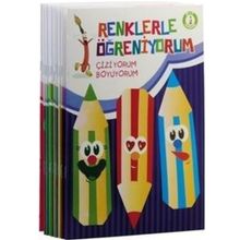 Renklerle Öğreniyorum Boyama Seti - Renkli ve Örnekli - 10 Kitap Takım