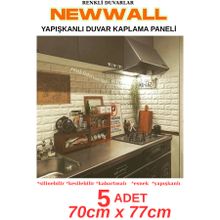 RENKLİ DUVARLAR 5 Adet 2,5 m2 Tezgah Arası 3d Kendinden Yapışkanlı Esnek Sünger Tuğla Duvar Kaplama Paneli Duvar Kağ