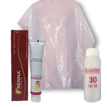 Renna 60 ml 66.46 Kışkırtıcı Kızıl Saç Boyası + Exicolor 60 ml 30 Volüm Oksidan + Boya Naylon Seti