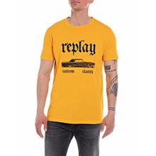 Replay Erkek M6480 T-Shirt,545 Sarı,M,Düz,Batılı