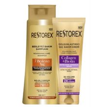 Restorex 7 Besleyici Yağ 500 ml Şampuan + 250 ml Dolgunlaştırıcı Saç Kremi