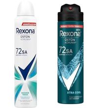 Rexona Men Xtra Cool 200 ml Erkek Sprey Deodorant ve Rexona Shower Fresh 2x200 ml Kadın Sprey Deodorant