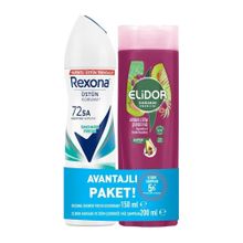 Rexona Shower Fresh 150 ml Sprey Deodorant + Elidor Avokado Üzüm Çekirdeği 200 ml Şampuan