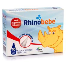 Rhinobebe 10'lu Beyaz Ekstra Yumuşak Nazal Burun Aspiratör Yedek Ucu