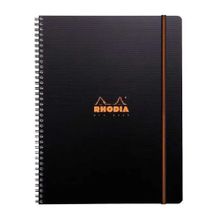 Rhodia Active Siyah İç Cepli Spiralli 90 gr 80 Yaprak 225x297 mm Çizgili Defter
