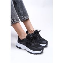 Riccon 0012140 Siyah Beyaz Kadın Sneaker