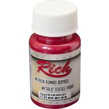Rich 50 cc Metalik 3152 Kırmızı Kumaş Boyası
