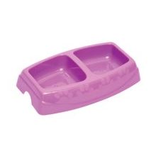 Rimba Kedi ve Küçük Irk Köpekler İçin İkili Plastik 2x200 ml 23 cm Karışık Renkli Mama ve Su Kabı