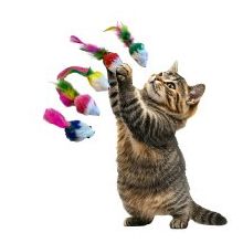 Rimba Tüylü Fare 11 cm Karışık Renkli Kedi Oyuncağı