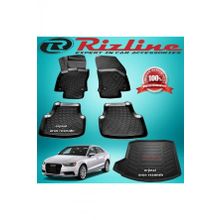 Rizline Audi A3 Siyah Sedan 2013-2020 Arası 3D Paspas + Bagaj Havuzu Set