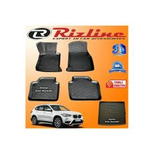 Rizline BMW X1 3D Paspas + 3D Bagaj Havuzu 2010 - 2015 Arası Siyah Set