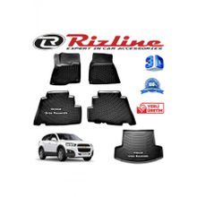 Rizline Chevrolet Captiva 3D Paspas + 3D Bagaj Havuzu 2007-2015 Arası Siyah Set