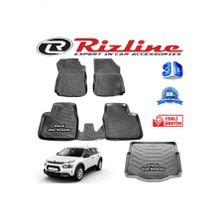Rizline Citroen C4 Cactus 3D Paspas + 3D Bagaj Havuzu 2015-2020 Arası Siyah Set
