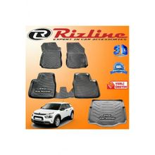 Rizline Citroen C4 Cactus 3D Paspas + 3D Bagaj Havuzu 2015-2020 Arası Siyah Set