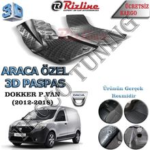 Rizline Dacia Dokker 2013 Sonrası Siyah Bagaj Havuzu Paspası