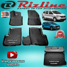 Rizline Dacia Lodgy Siyah 2013-2019 Arası 3D Paspas ve Bagaj Havuzu