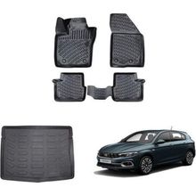 Rizline Fiat Egea 3D Paspas + 3D Bagaj Havuzu HB 2015-2020 Arası Siyah Set