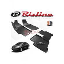 Rizline Fiat Linea 2007 - 2017 Arası Siyah 4 Parça Set 3D Havuzlu Paspas