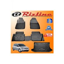 Rizline Ford Fiesta 3D Paspas + 3D Bagaj Havuzu 2002-2008 Arası Siyah Set