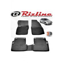 Rizline Ford Focus 2 Sedan 2005 - 2011 Arası Siyah 4 Parça Set 3D Havuzlu Paspas