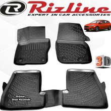 Rizline Ford Focus 4 HB 2015 - 2018 Arası Siyah 4 Parça Set 3D Havuzlu Paspas
