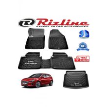 Rizline Hyundai i30 3D Paspas + 3D Bagaj Havuzu 2017 Sonrası Siyah Set