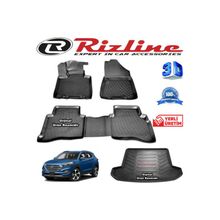 Rizline Hyundai Tucson 3D Paspas + 3D Bagaj Havuzu 2015-2020 Arası Siyah Set