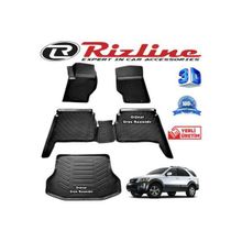Rizline Kia Sorento 3D Paspas + 3D Bagaj Havuzu 2003-2009 Arası Siyah Set