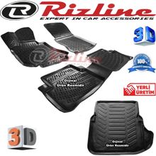 Rizline Mercedes W211 E Serisi 3D Paspas ve 3D Bagaj Havuzu 2002-2009 Arası Siyah Set