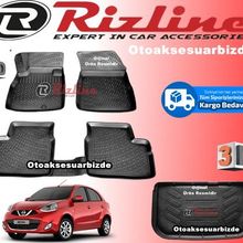 Rizline Nissan Micra 2016 Sonrası 3D Paspas Bagaj Havuzu