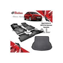 Rizline Opel Astra K 2015 ve Sonrası Uyumlu Paspas ve Bagaj Havuzu Set