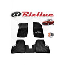 Rizline Peugeot 206 HB 1998 - 2012 Arası Siyah 4 Parça Set 3D Havuzlu Paspas