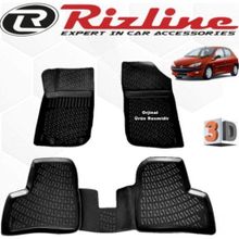 Rizline Peugeot 206 HB 1998-2012 Arası Siyah 4 Parça Set 3D Havuzlu Paspas
