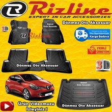 Rizline Renault Clio 4 Hb 2012-2018 Arası 4.5D 3D Bagaj Havuzu ve Paspas