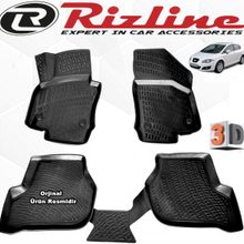 Rizline Seat Leon HB 2006-2012 Arası Siyah 4'lü Set 3D Havuzlu Paspas