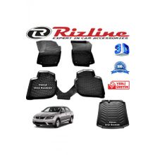 Rizline Seat Toledo 3D Paspas + 3D Bagaj Havuzu 2013-2020 Arası Siyah Set