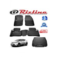 Rizline Toyota C-HR 3D Paspas + 3D Bagaj Havuzu 2016-2020 Arası Siyah Set