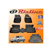 Rizline Toyota Corolla 3D Paspas + 3D Bagaj Havuzu Sedan 2001-2006 Arası Siyah Set