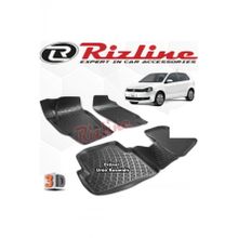 Rizline VW Polo HB 2002 - 2009 Arası Siyah 4'lü Set 3D Havuzlu Paspas