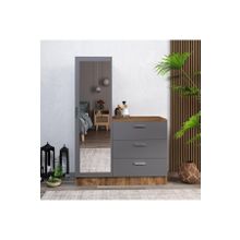 Robin Home Lyana Aynalı Çam Gri Şifonyer