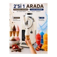 Robo 2in1 Beyaz Slush ve Dondurma Makinesi